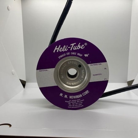 Heli-Tube Forward Cut Cable Sleeve, 0.376 in Inside Dia., 3/8 into 4 in Max Bundle Dia., 100 ft, Black HT 1/2 UR-100